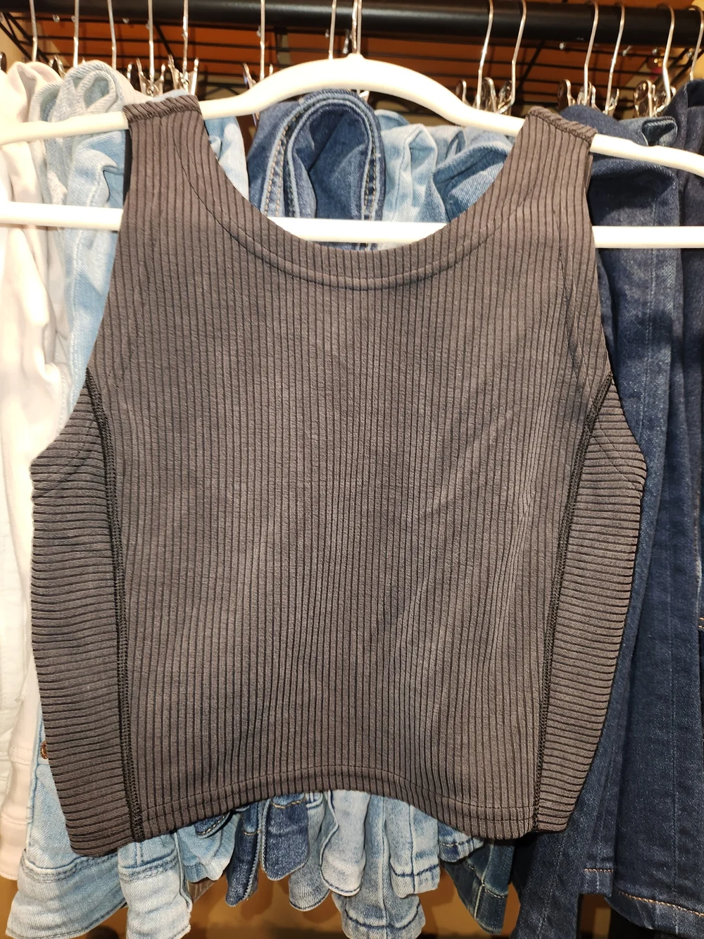 lululemon athletica Ribbed Crop Tank - Dark Gray